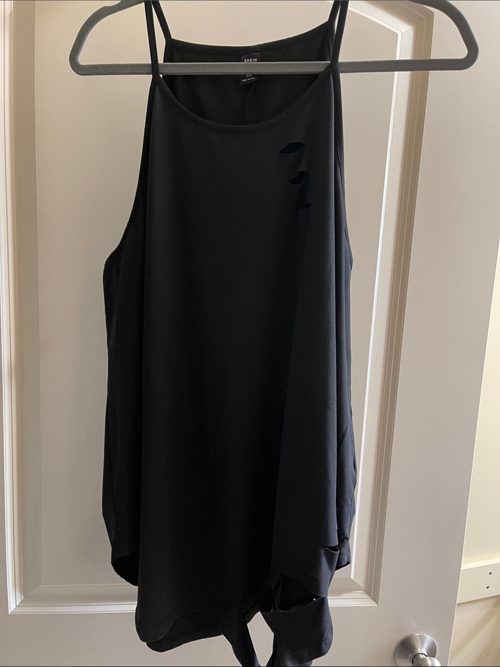Black Sleeveless Halter Tank Top